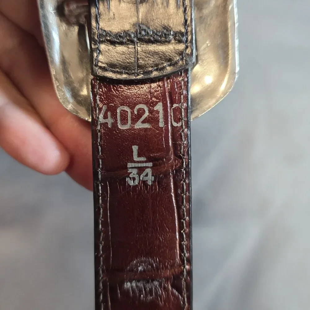 Brighton Womens Belt 40210 Black Brown Leather Reversible LARGE 34